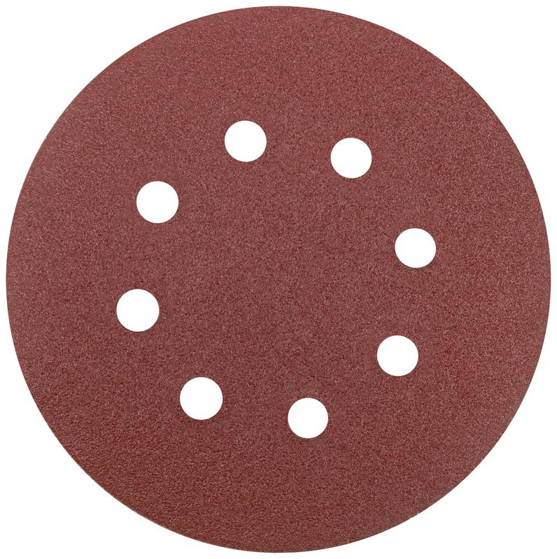 Круг шлифовальный с отверстиями (липучка) 125мм Р 100 алюм./оксидные (уп.5шт) КУРС 39785