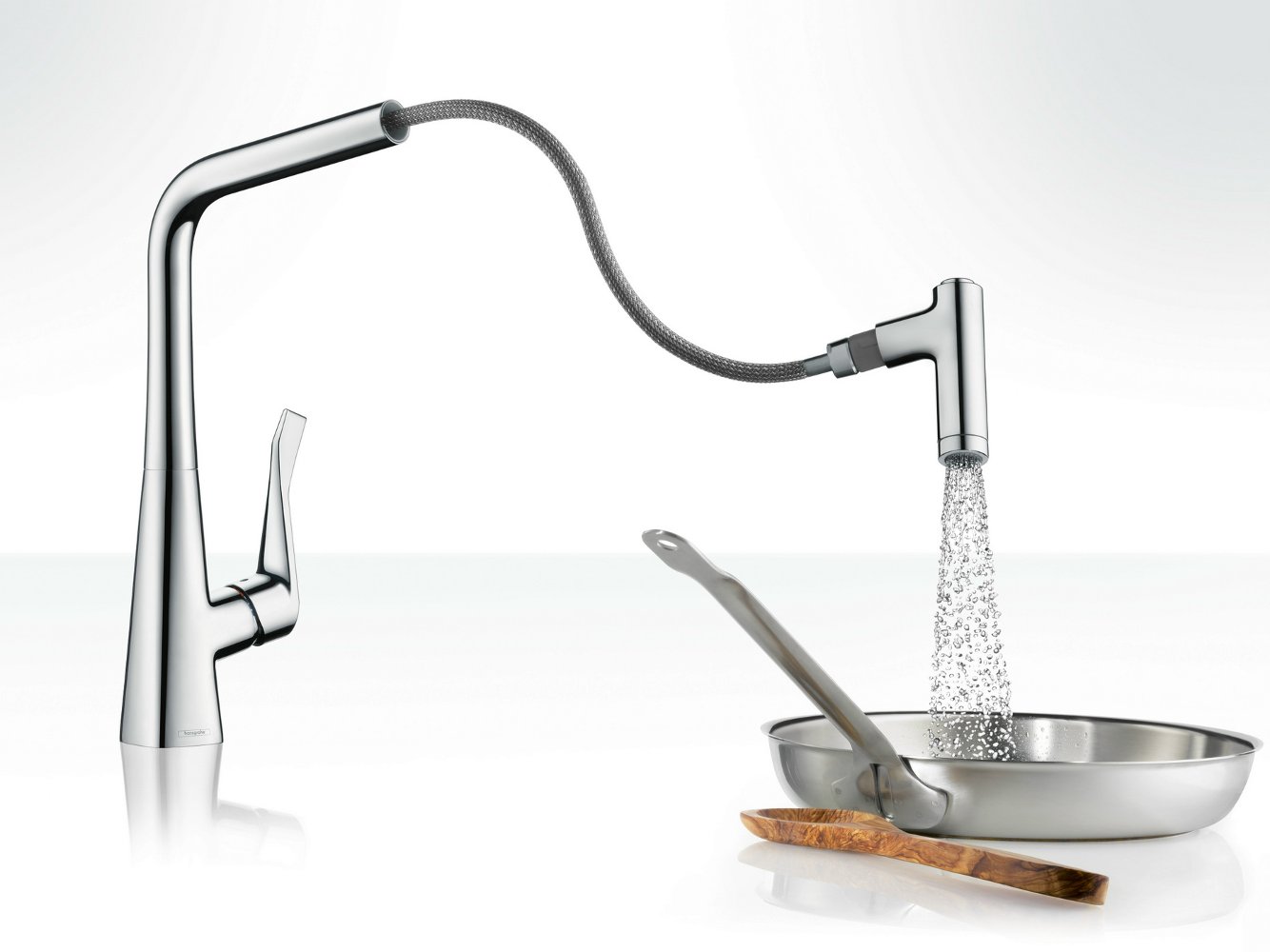 Смеситель Hansgrohe Metris Select 14857000 для кухни с выдвижным изливом