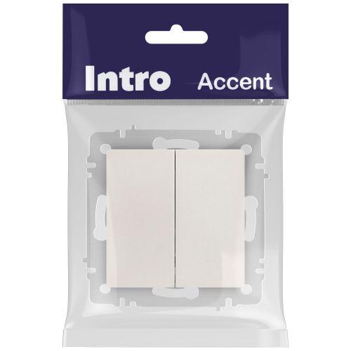 Выключатель 2-кл. СП Accent 6-104-06 10А IP20 250В AL/CU перламутр. Intro Б0063491