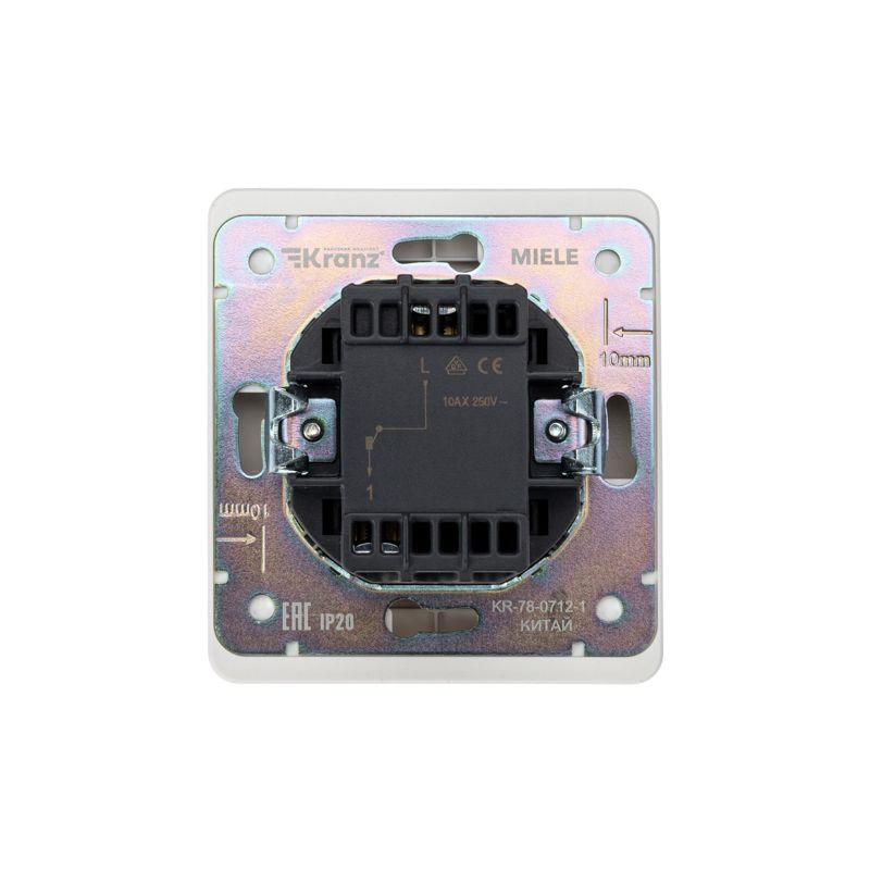 Выключатель 1-кл. СП ROUND MIELE 10А возвратный перламутр Kranz KR-78-0712-1