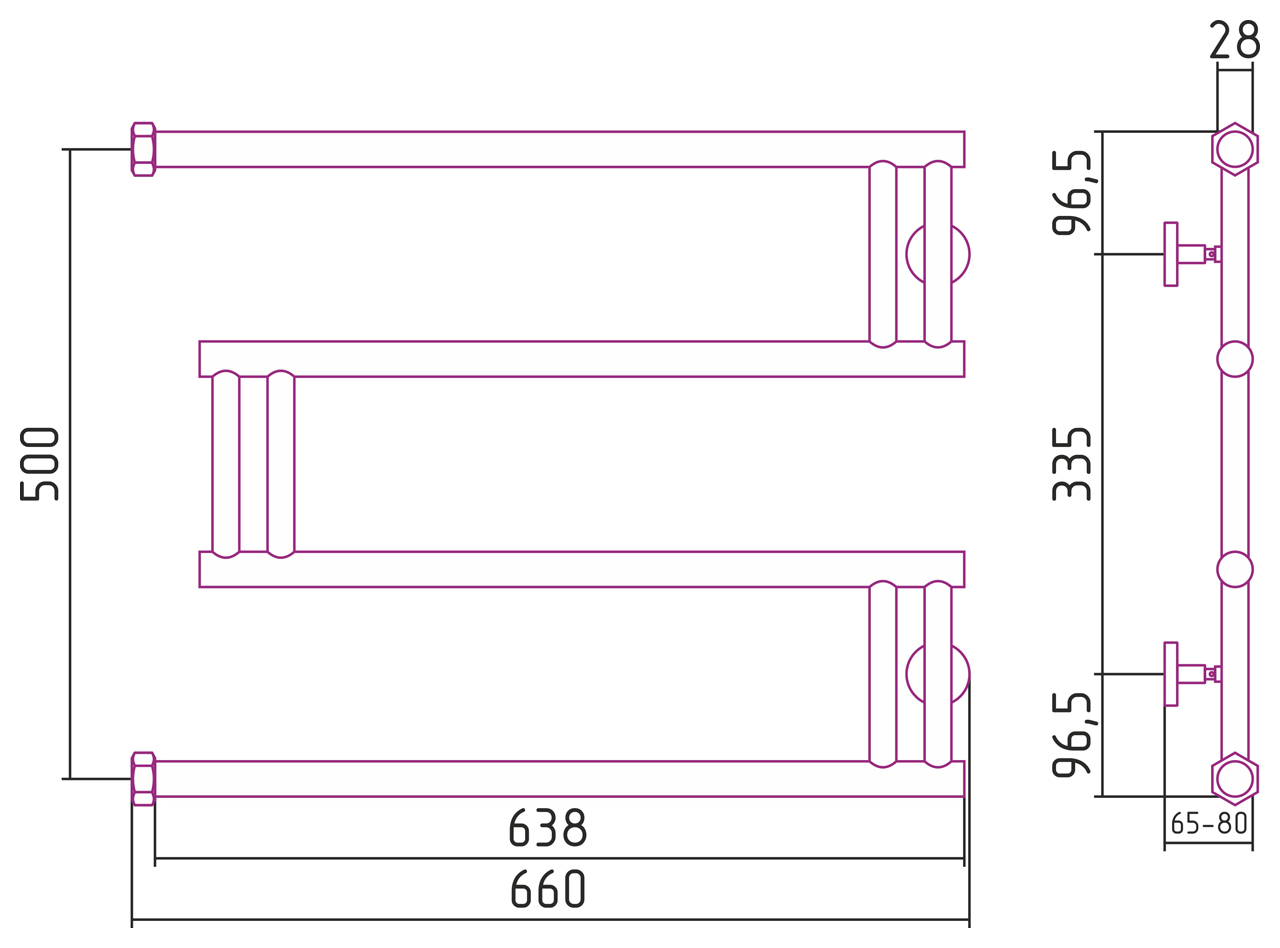 ДР High-Tech model "M+" 500х650 (Золото) 03-4050-5065