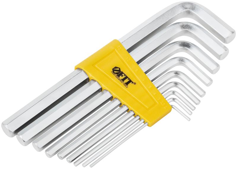 Ключ шестигранный 2-12мм длинный в пластик. держателе CrV сталь (уп.9шт) FIT 64190