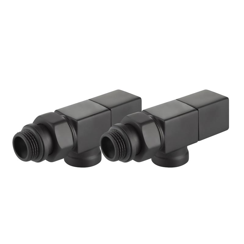 Набор дизайн-вентилей CUBE осевой 1/2дюйм черн. Royal Thermo НС-1422573