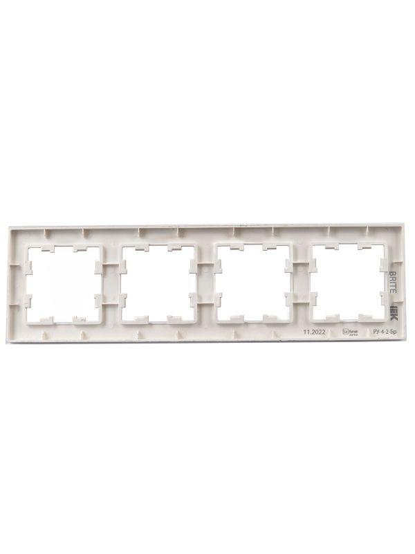 Рамка 4-м BRITE РУ-4-2-Бр стекло розовый матов. IEK BR-M42-G-31-K14