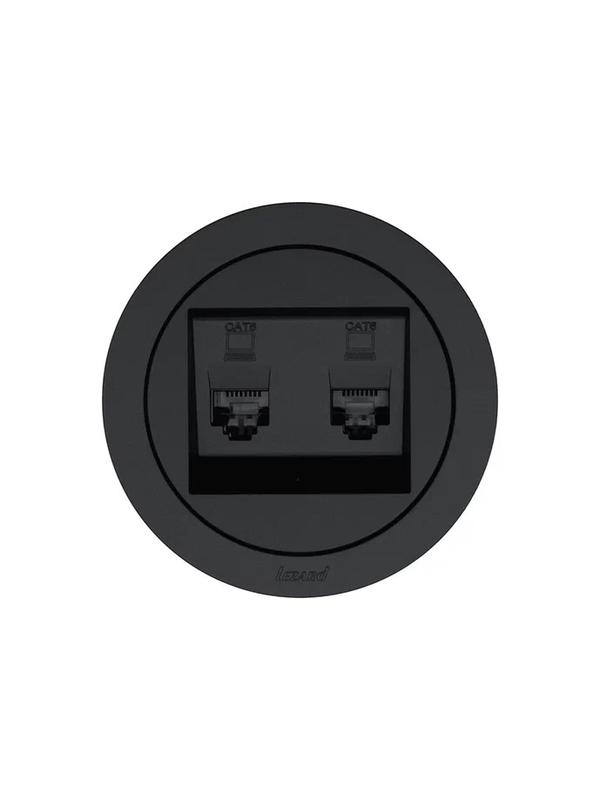 Розетка компьютерная 2-м СП OSEN кат.6 с модулем механизм черн. бархат LEZARD 743-4288-142