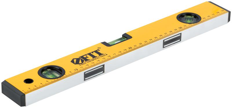 Уровень "Старт" 3 глазка фрезер. рабочая грань магниты шкала 400мм корпус желт. FIT 18131