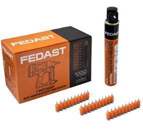 Комплект газовый баллон 165мм и гвозди 3.0х38мм для монтажн. пистолета с кованым наконечником Fedast Промрукав fd3038mgbpfc