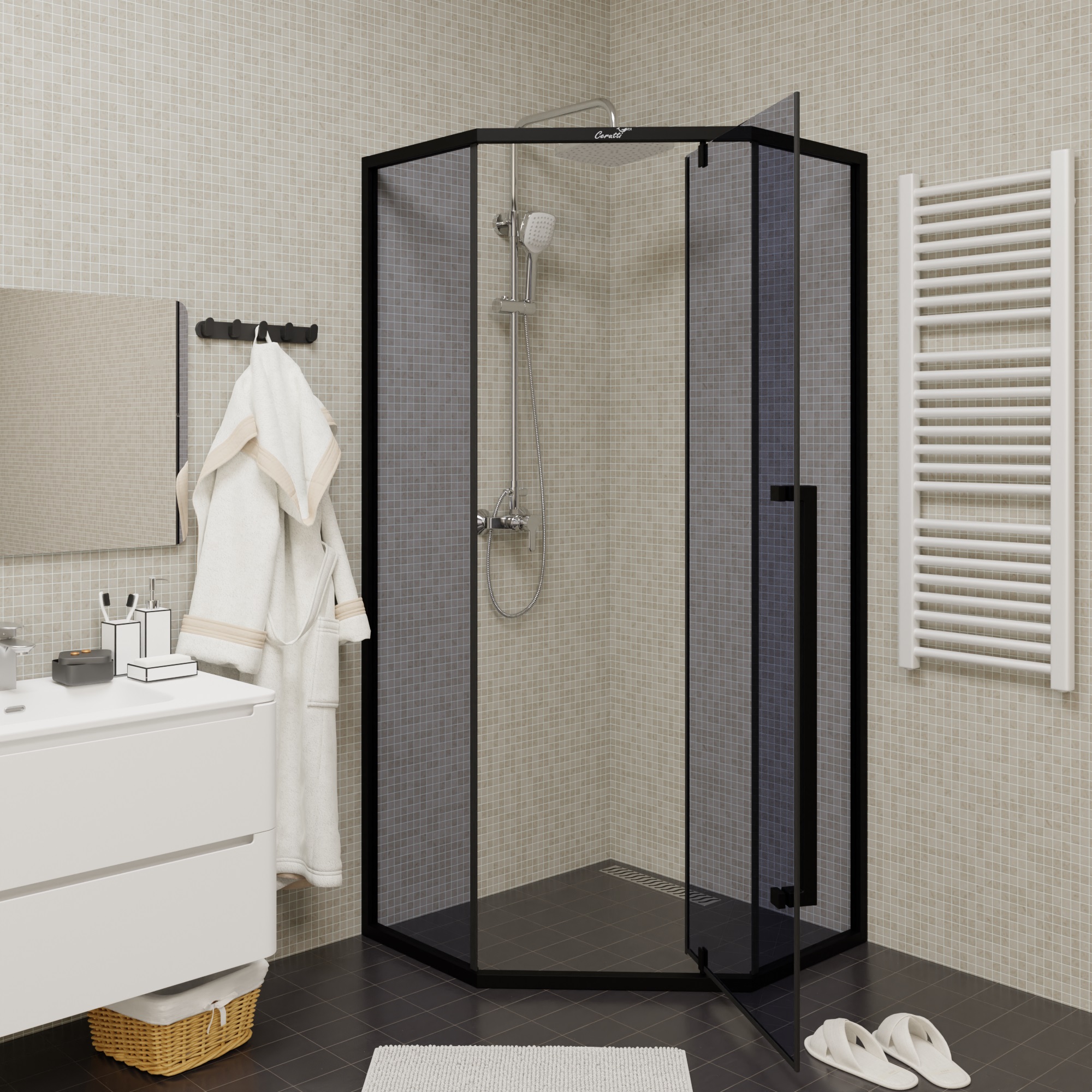 Ограждение C3AB душевое Ceruttispa без поддона (90x90x195)
