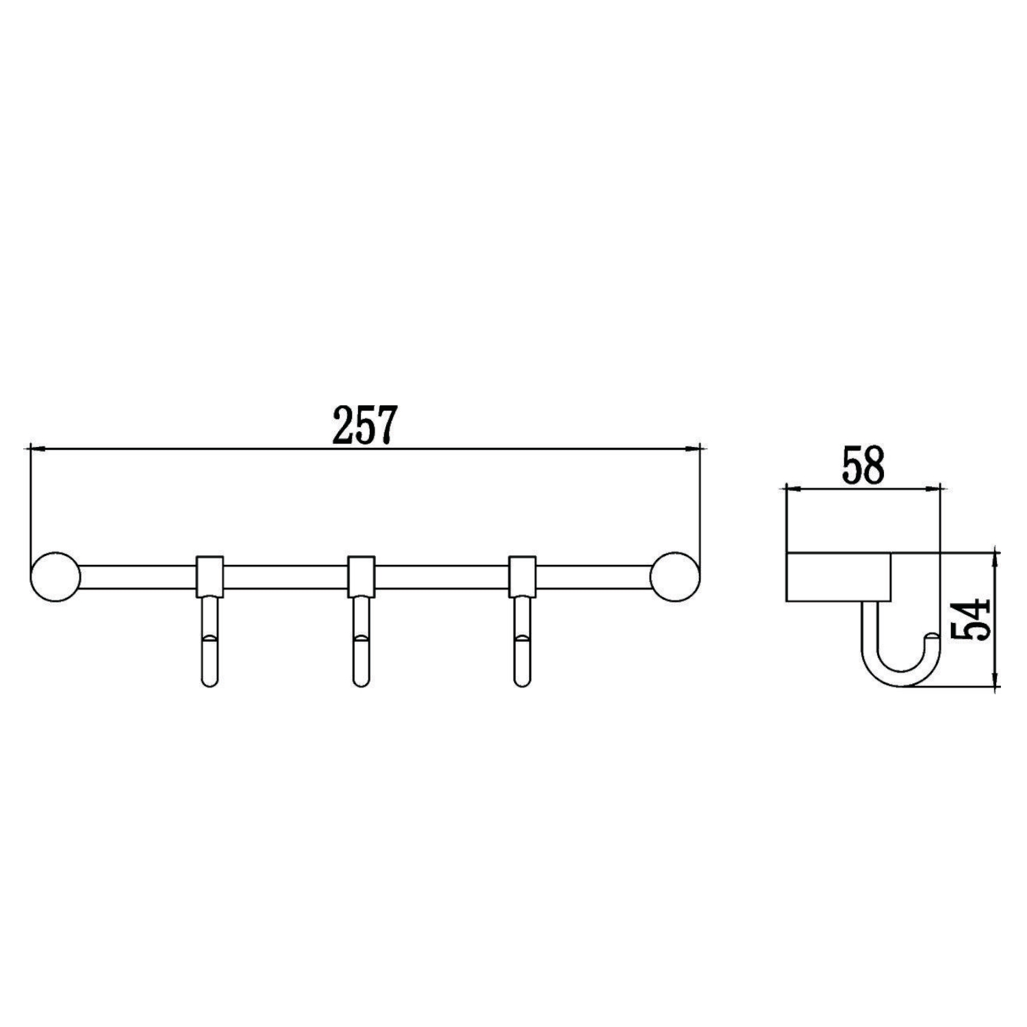 Планка с крючками Savol S-06203H, черный