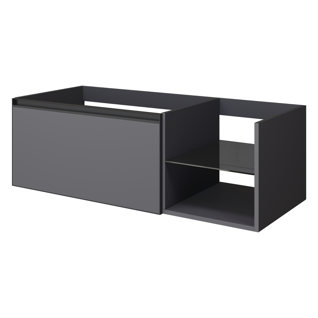 QUATRO 6 120см (80+40) тумба ANTHRACITE профиль ANTHRACITE