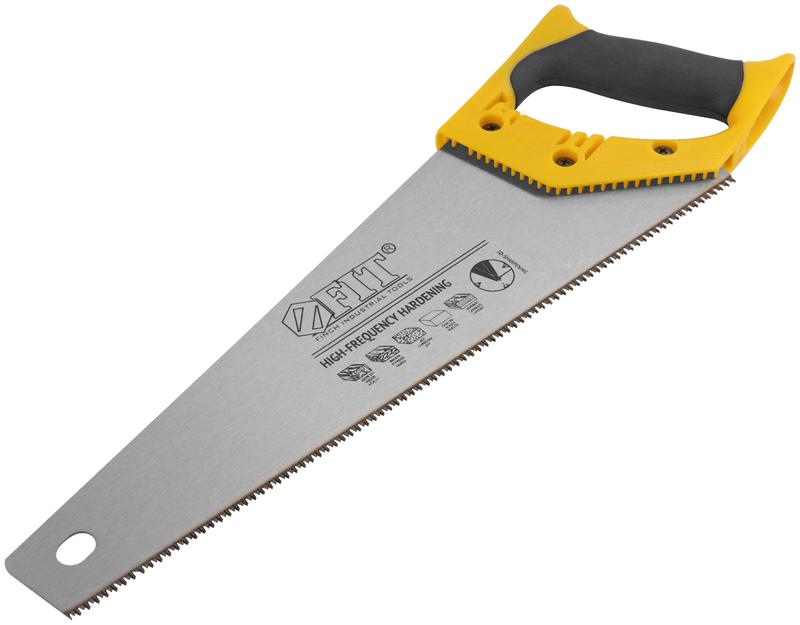 Ножовка по дереву мелкий каленый зуб 13 ТPI 3D заточка пласт.прорезиненная ручка профи 350мм FIT 40473