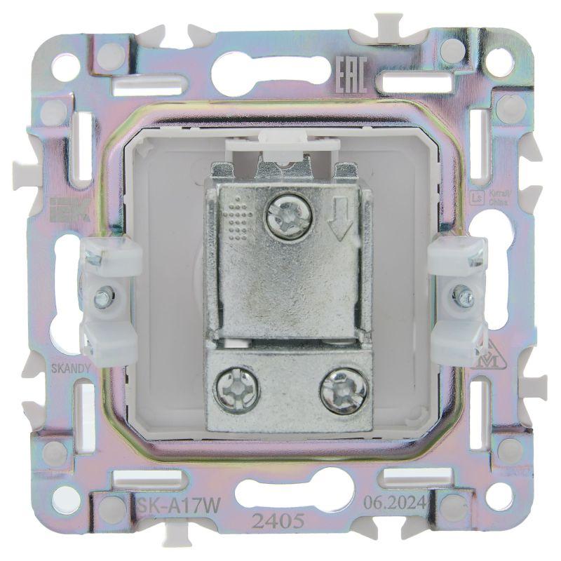 Розетка телевизионная проходная TV SKANDY SK-A17W арктич. бел. IEK SK-A10-P-K01