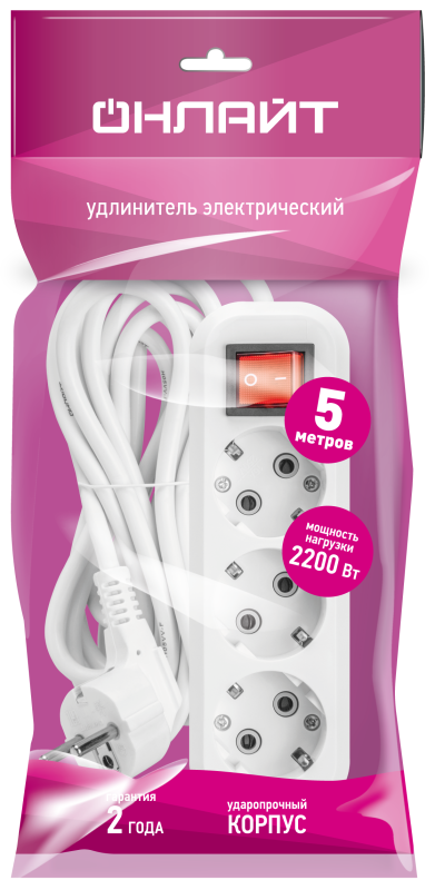 Удлинитель 90 805 OPE-S-03-500-ESC-3x0.75 ОНЛАЙТ 90805