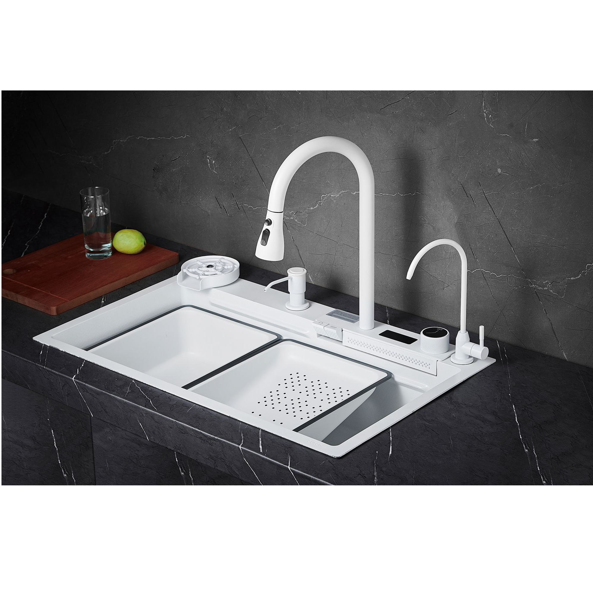 Многофункциональная кухонная мойка Savol S-SC002W, белый