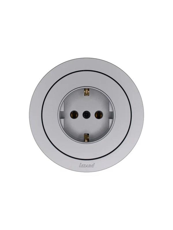 Розетка 1-м OSEN IP20 16А с заземл. ПБТ механизм сер. матов. LEZARD 743-7488-122B