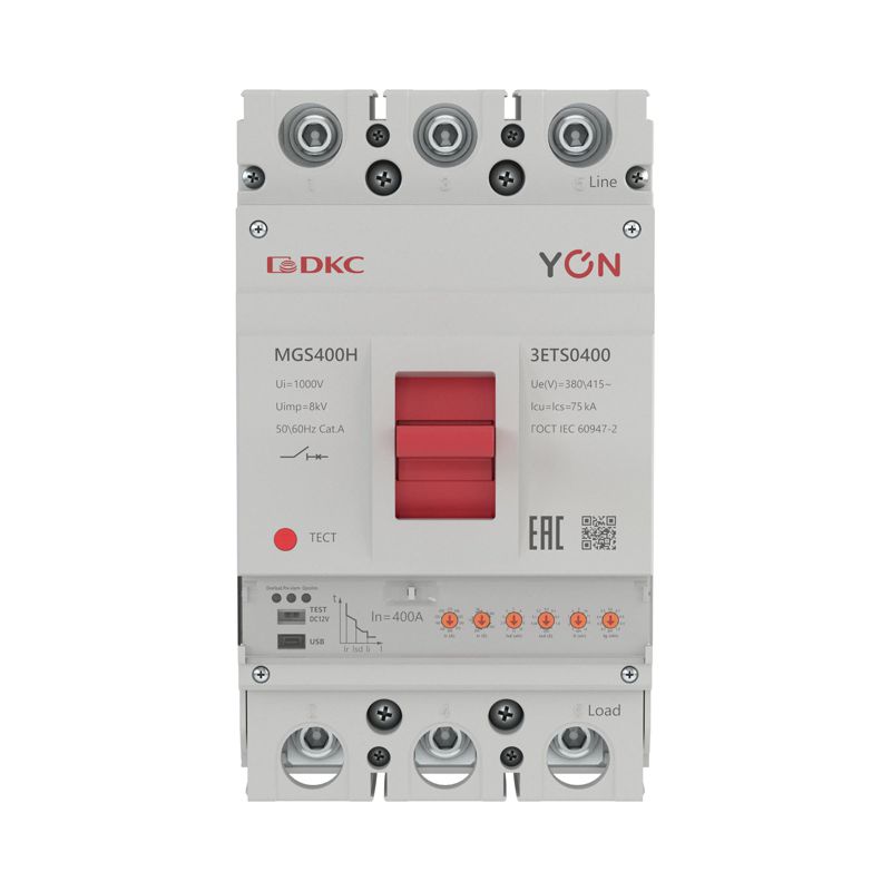 Выключатель автоматический в литом корпусе MGS400H 3P 160-400А 75кА с электронным расцепителем ETS YON MGS400H-3ETS0400