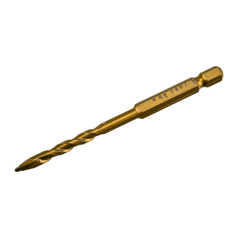 Сверло по стеклу и керамике 5мм сухое сверление шестигранный хвостовик Kranz KR-91-0765