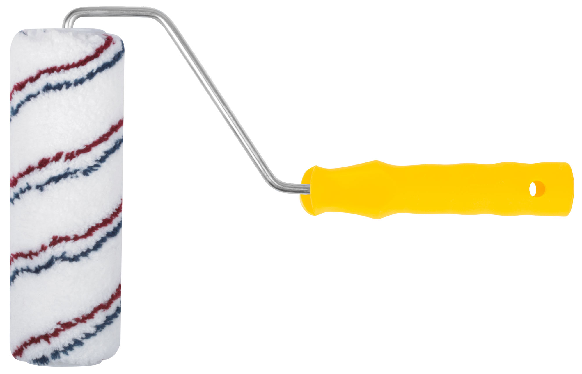 Валик микроволокно, белый с красной и синей полосками, диам. 40/63 мм; ворс 12 мм, 180 мм