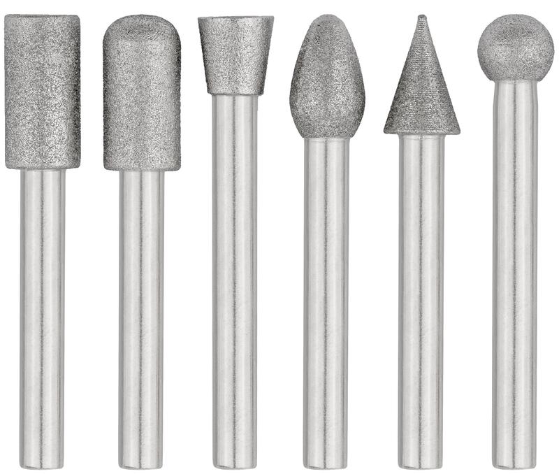 Набор шарошек усиленная сталь с алмазным напылением штифт d6мм (уп.6шт) FIT 36482
