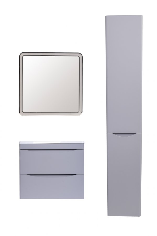 Тумба подвесная "Бергамо мини 60" (2 ящ.) Люкс антискрейтч серый, PLUS