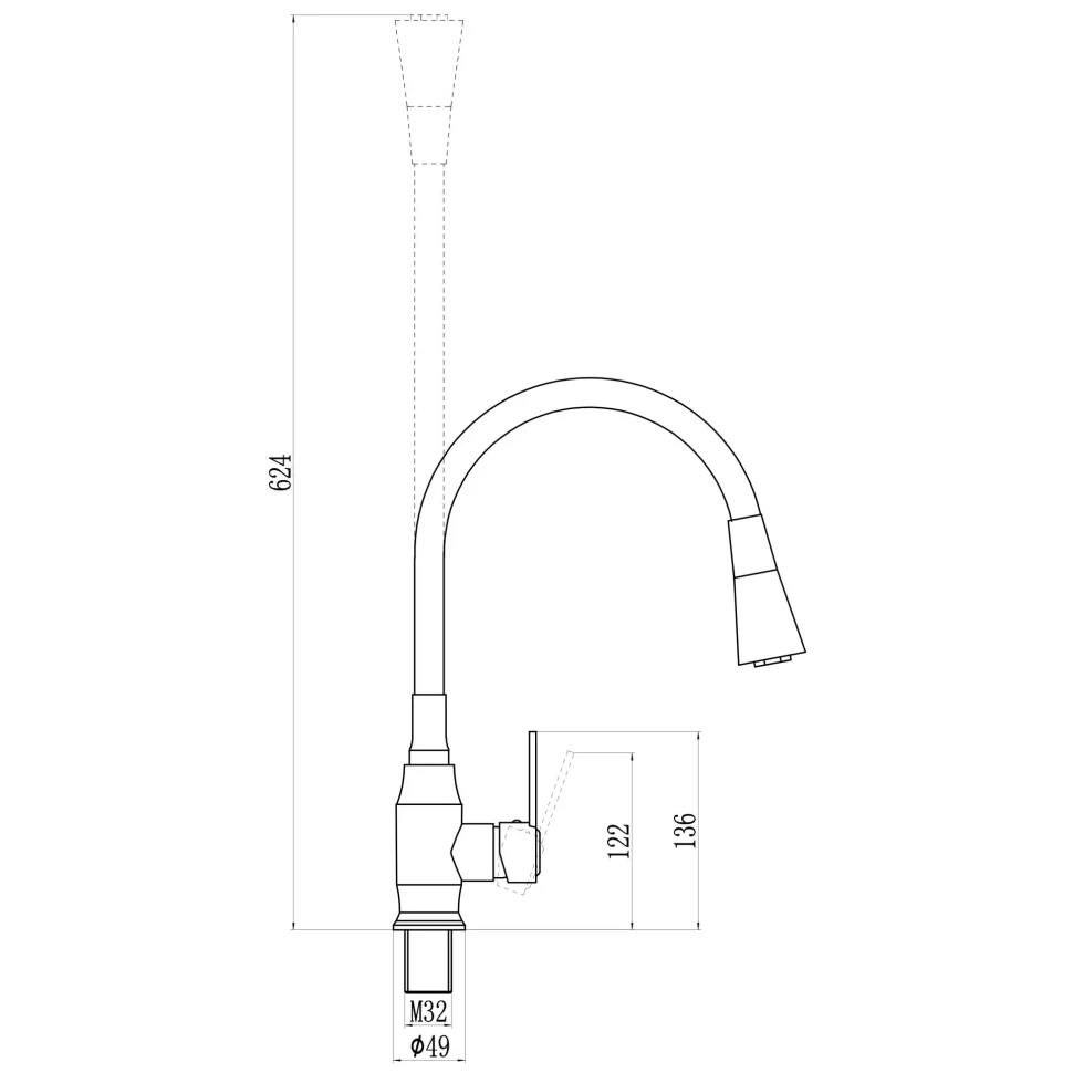 Смеситель для кухни Savol S-2805AM04, хром