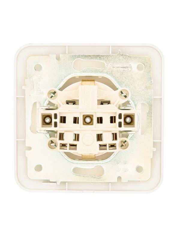 Розетка 1-м СП ASTI 16А IP20 с заземл. с крышкой термопласт в сборе жемчуж./бел. перламутр. LEZARD 7081-3030-123В