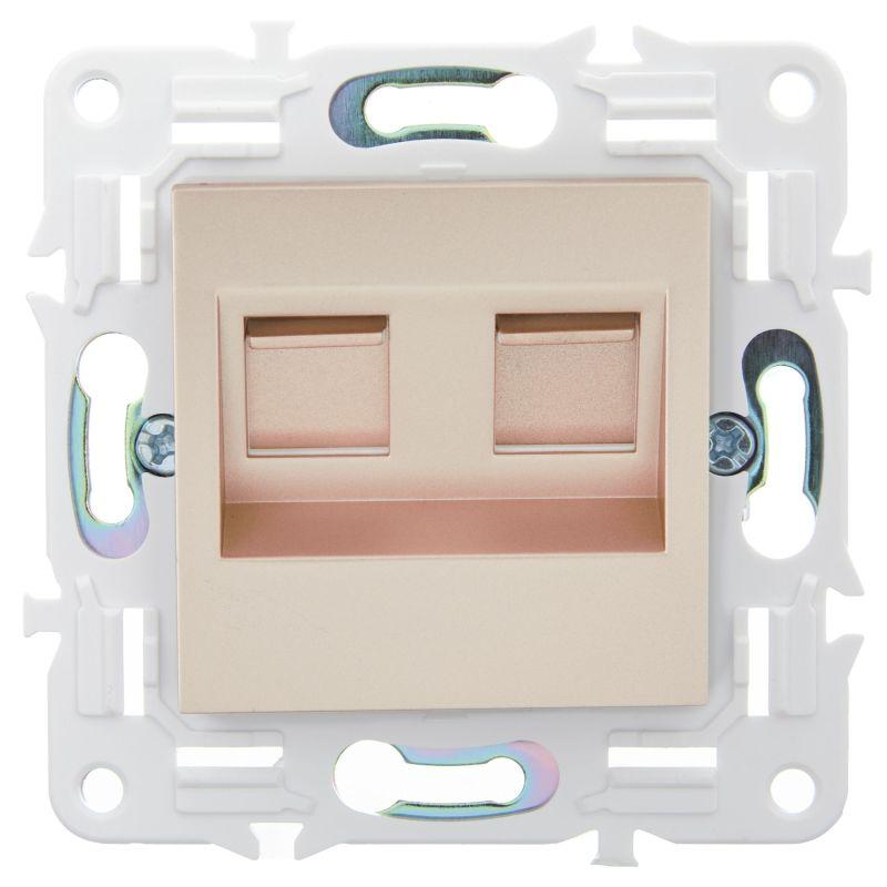 Розетка компьютерная двойн. RJ45 кат.6 SKANDY SK-K04Sa песочн. IEK SK-K20-2-K98