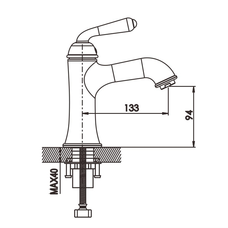 Смеситель для раковины Rose R02H R0201H, черный