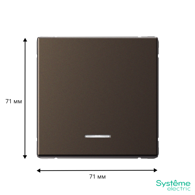 Выключатель кнопочный 1-кл. ArtGallery 10А с подсветкой механизм мокко SE GAL000616