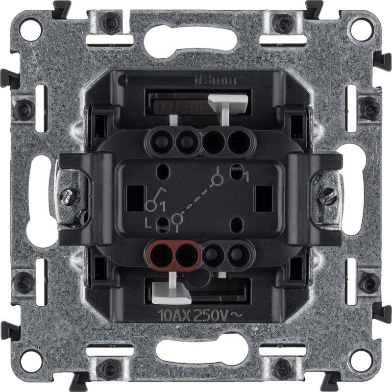 Выключатель 1-кл. СП Valena Allure 10А IP20 250В 10AX с лицев. панелью безвинтов. зажимы механизм бел. Leg 752701