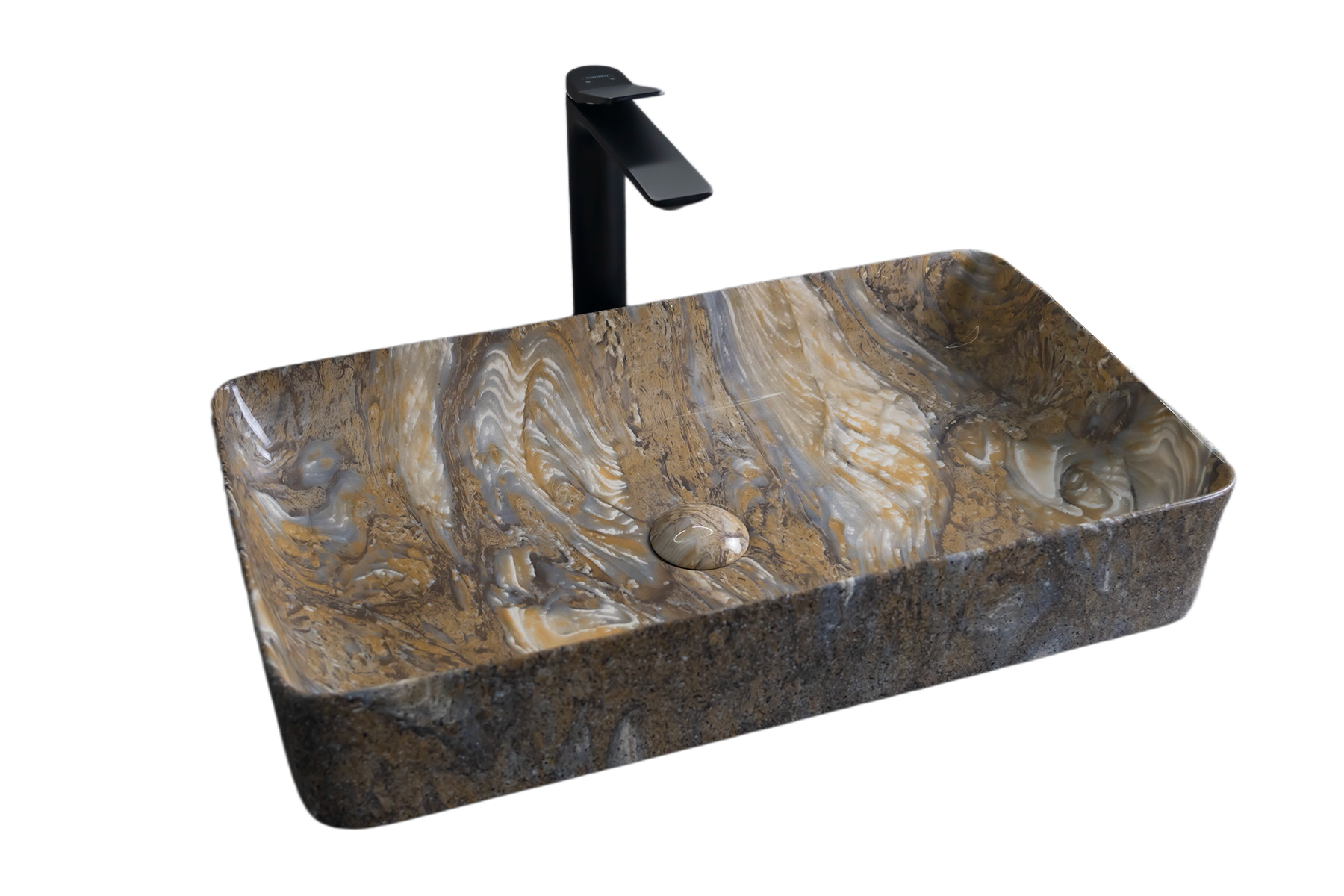 Раковина Gid Mnc396T 54475 накладная под камень глянцевая 60x34x11