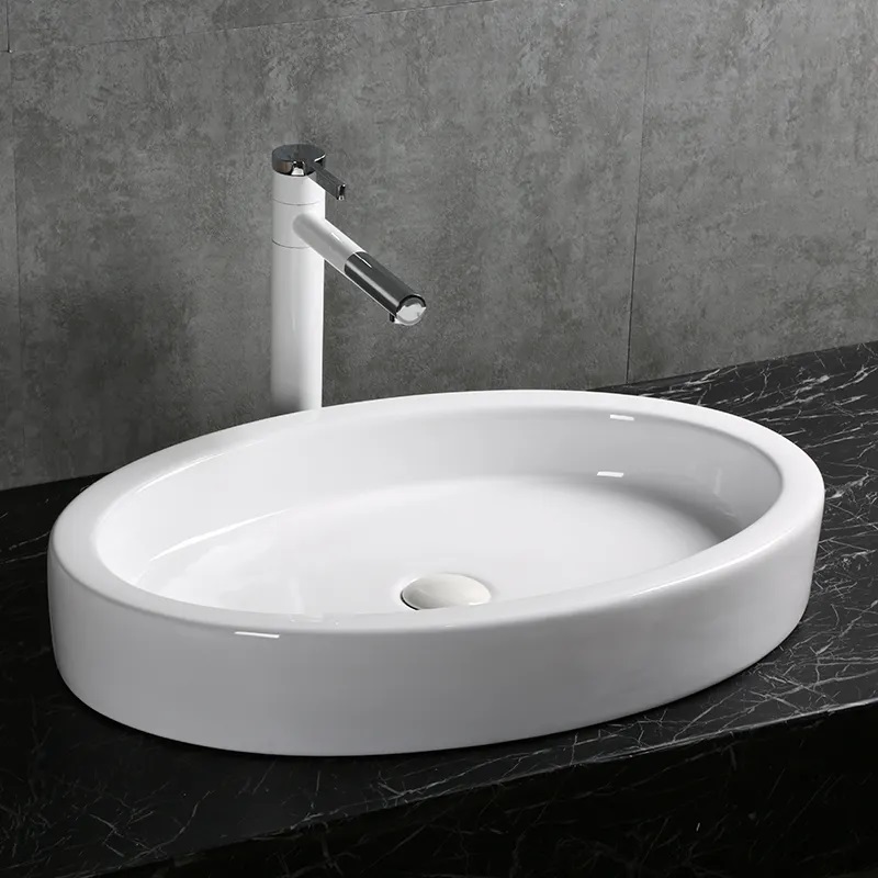 Раковина CR7045 накладная, белая, овальная 630х415х100 Ceruttispa