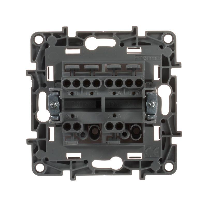 Переключатель 2-кл. СП Etika Plus 10А IP20 250В 10AX безвинтов. зажимы механизм сл. кость IEK 672312