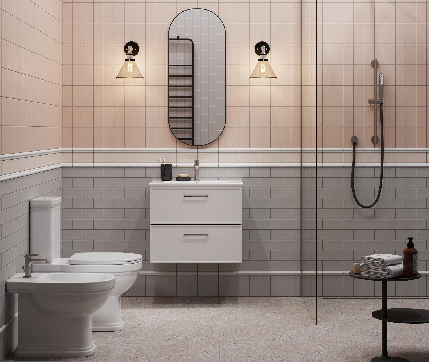 Тумба PIANO Classic подвесная 65 см, 2 ящика, ясень белый матовый