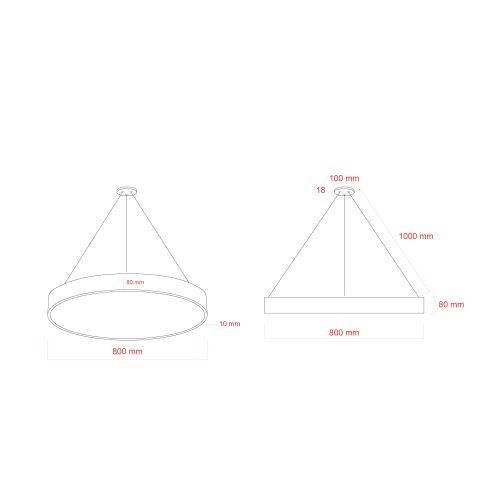 Светильник светодиодный Geometria Ring SPO-132-B-40K-088 88Вт 4000К IP40 800х800х80мм подвесной драйвер внутри черн. Эра Б0058901