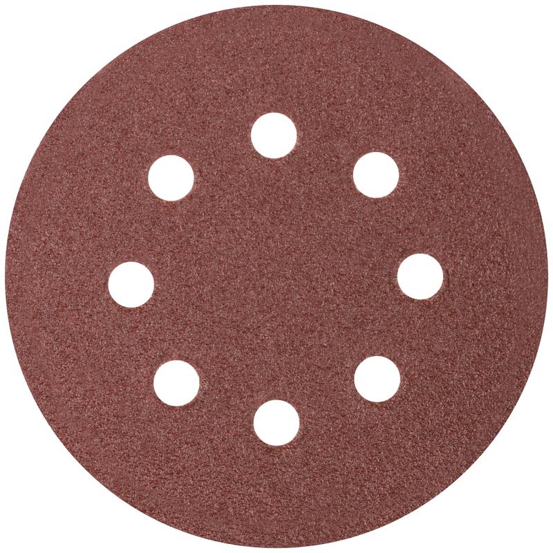 Круг шлифовальный с отверстиями (липучка) 125мм Р 40 алюм./оксидные (уп.5шт) КУРС 39782