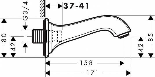 Излив Hansgrohe Metropol Classic 13425090