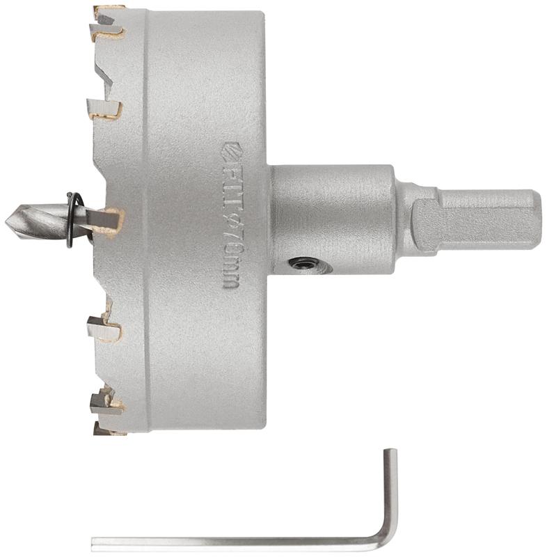 Коронка кольцевая с карбидными вставками профи (для отверстий в нержавеющей стали) 70мм FIT 36855