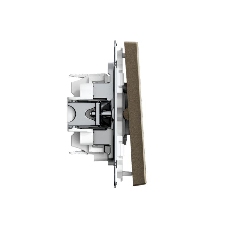 Переключатель 2-кл. ArtGallery 10AX быстрозажим. клем. механизм мокко SE GAL000665S