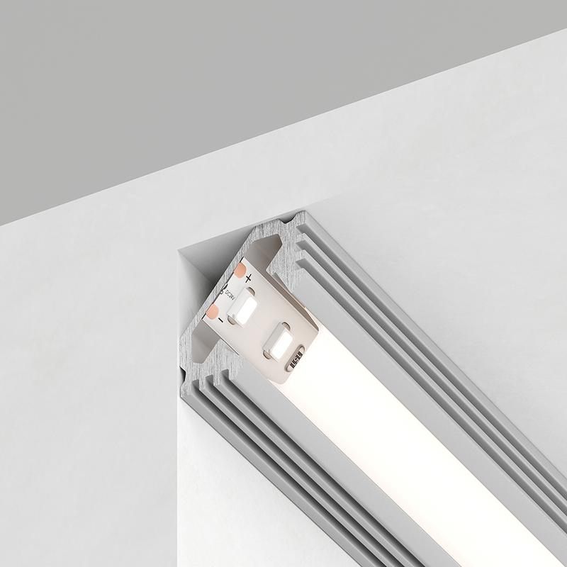 Профиль алюминиевый CAB272 24х10 угловой с фаской серебр. 2м ( в комплекте 2 заглушки 4 крепежа) FERON 10270