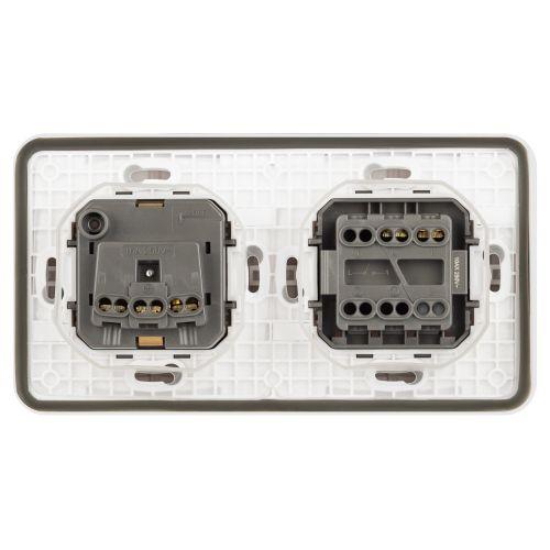 Блок розетка с выключателем Эксперт 11-7521-01 IP55 16А (10AX)-250В СУ бел. Эра Б0063261