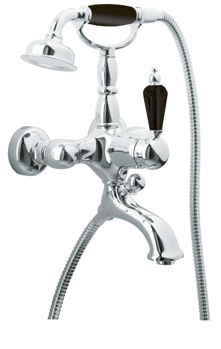 Смеситель для ванны(душ.комплект) TRADIZIONALE NERO (Хром)