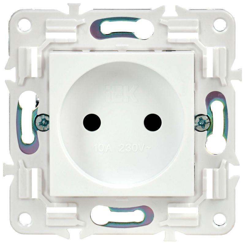 Розетка SKANDY 10А без заземл. защ. шторки SK-R01W арктич. бел. IEK SK-R13-10-K01