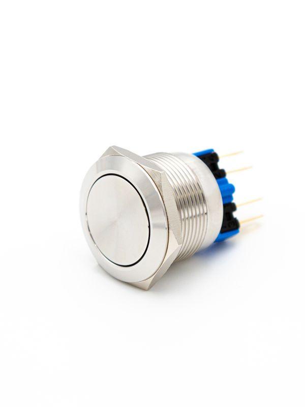 Выключатель кнопочный GQ22-L-11/S 1НО+1НЗ цилиндр d22мм IP65 метал. Электротехник ET020089