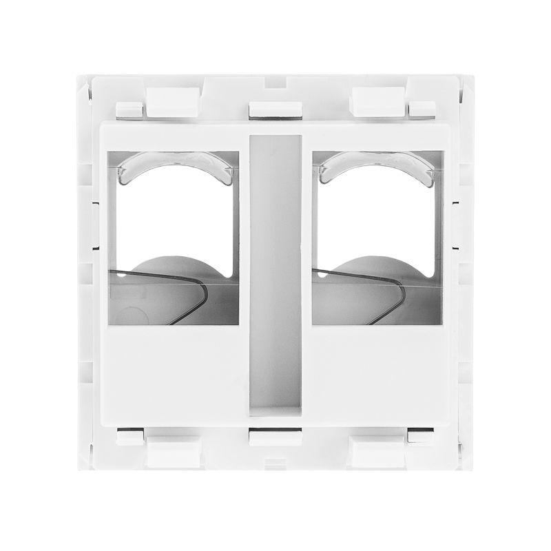 Вставка 45х45 на 2 мод. Mosaic с прозр. шторкой и увеличенным окном маркировки бел. Rexant 03-0162