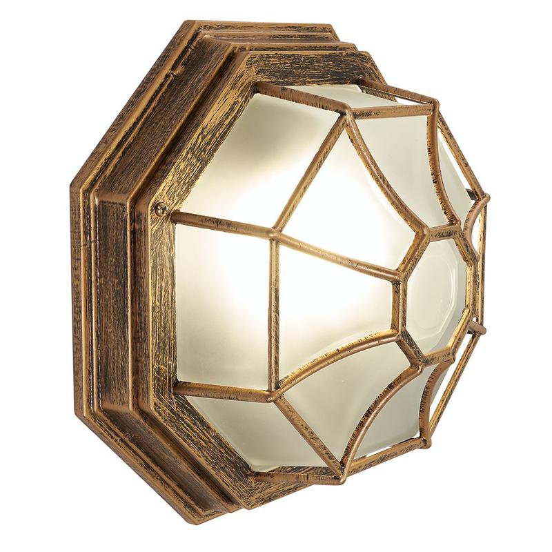 Светильник садово-парковый 60Вт 230В 270х270х120 черн. зол. PL661 FERON 11651