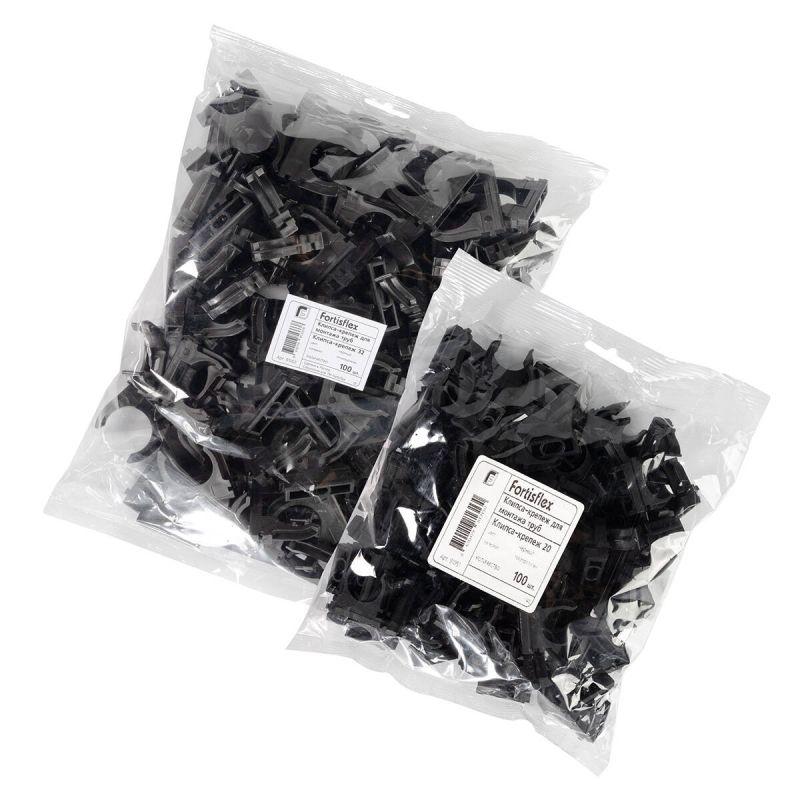 Держатель для труб (клипса) d16 черн. Fortisflex 91050