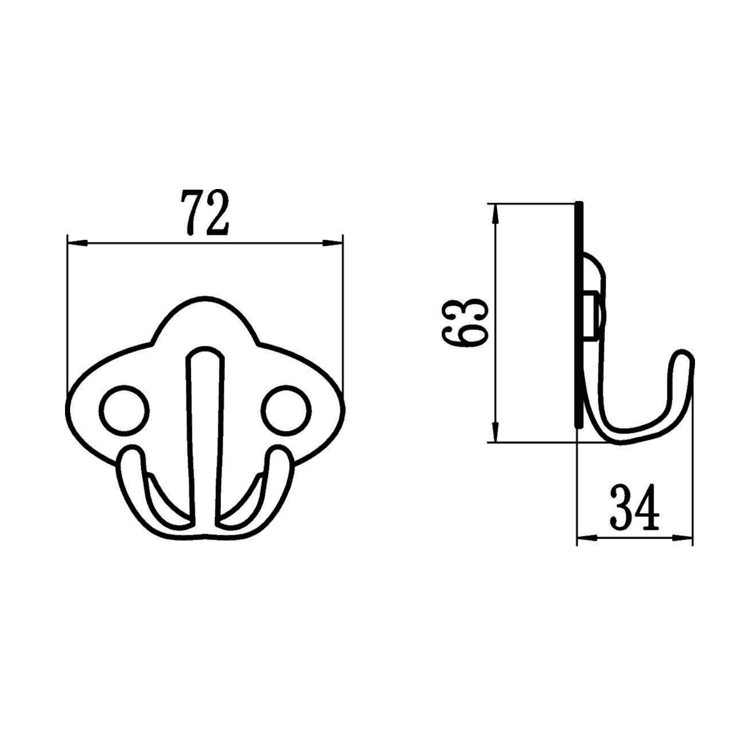 Крючок для ванной комнаты Savol S-00101B, хром