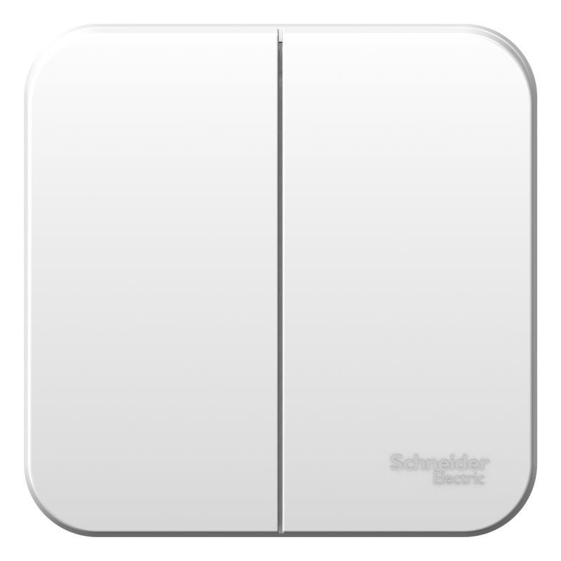 Выключатель 2-кл. ОП Blanca 6А IP20 (сх. 5) 250В с металлич. пластиной бел. SE BLNVA065021