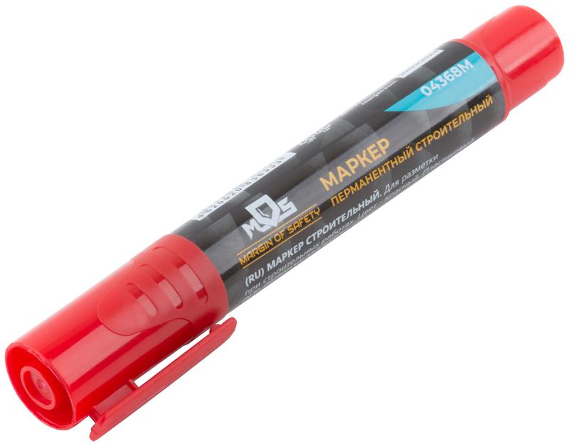 Маркер перманентный строительный красн. MOS 04368М